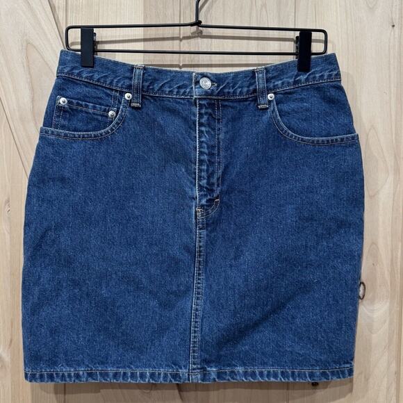 vintage Polo Ralph Lauren Skirt Womans 10 Jean Mini Blue Denim Union Made - Picture 3 of 10